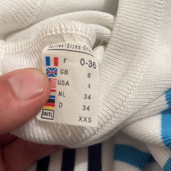 Saint James Women’s Button Neck Striped Sweater, size 4 - Picture 8 of 13